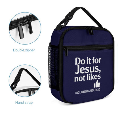 Do It For Him Portable Insulated Lunch Bag for Boys Girls - ClaimedbyGodDesigns