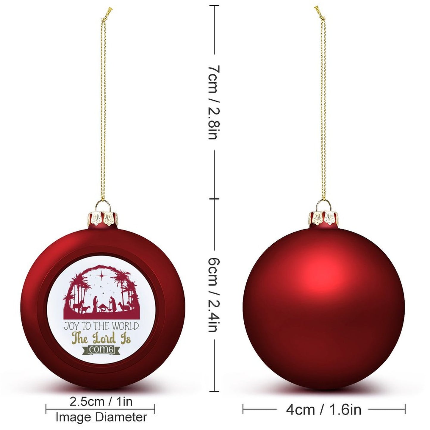 Joy To The World The Lord Is Come Christian Christmas Tree Hanging Ball