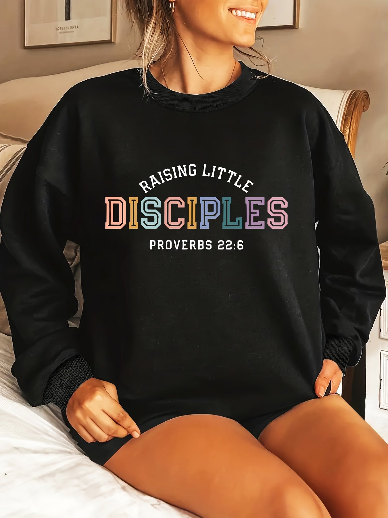 Raising Little Disciples Plus Size Women's Christian Pullover Sweatshirt claimedbygoddesigns