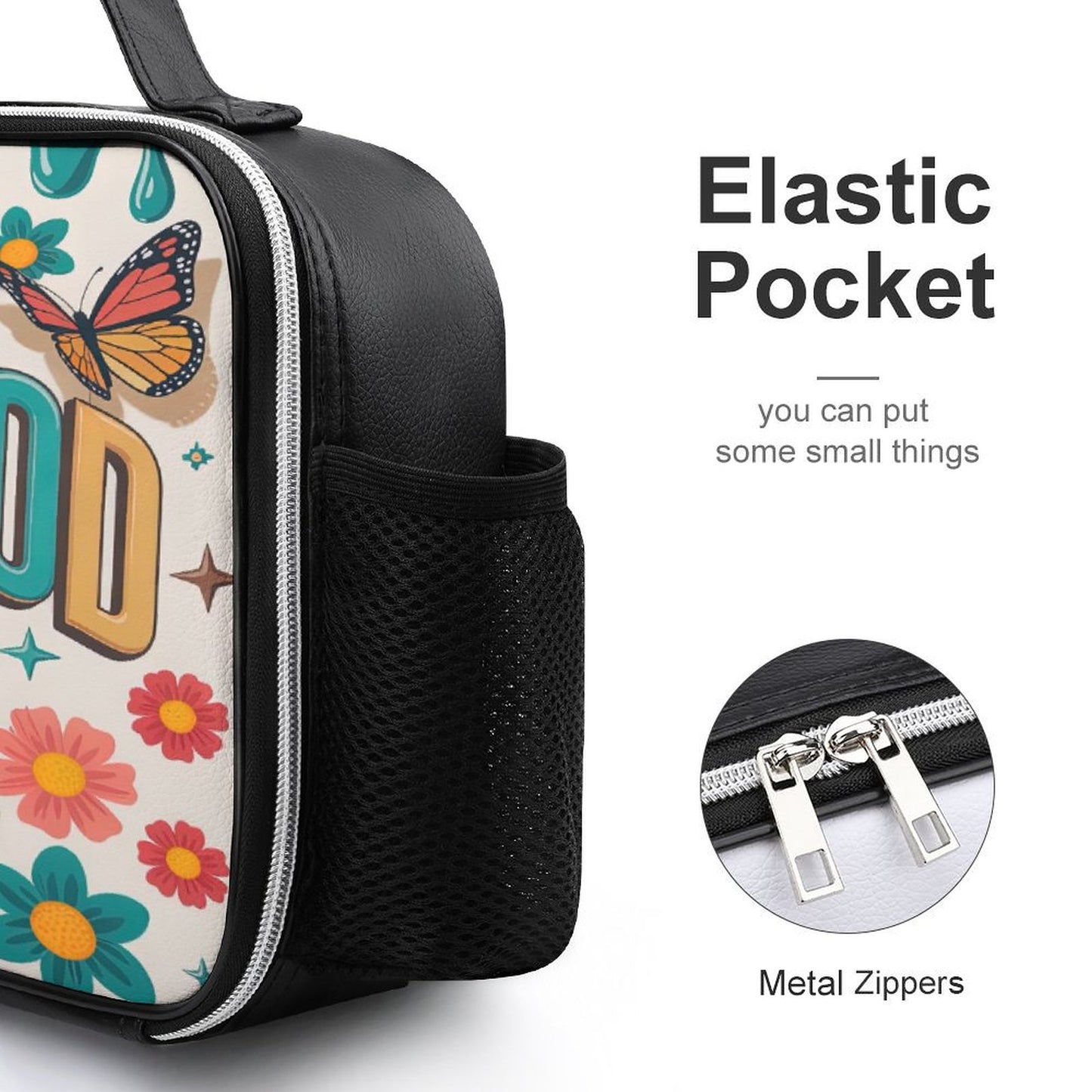 God Is Good All The Time Christian PU Leak-proof Lunch Bag with Detachable Buckled Handle