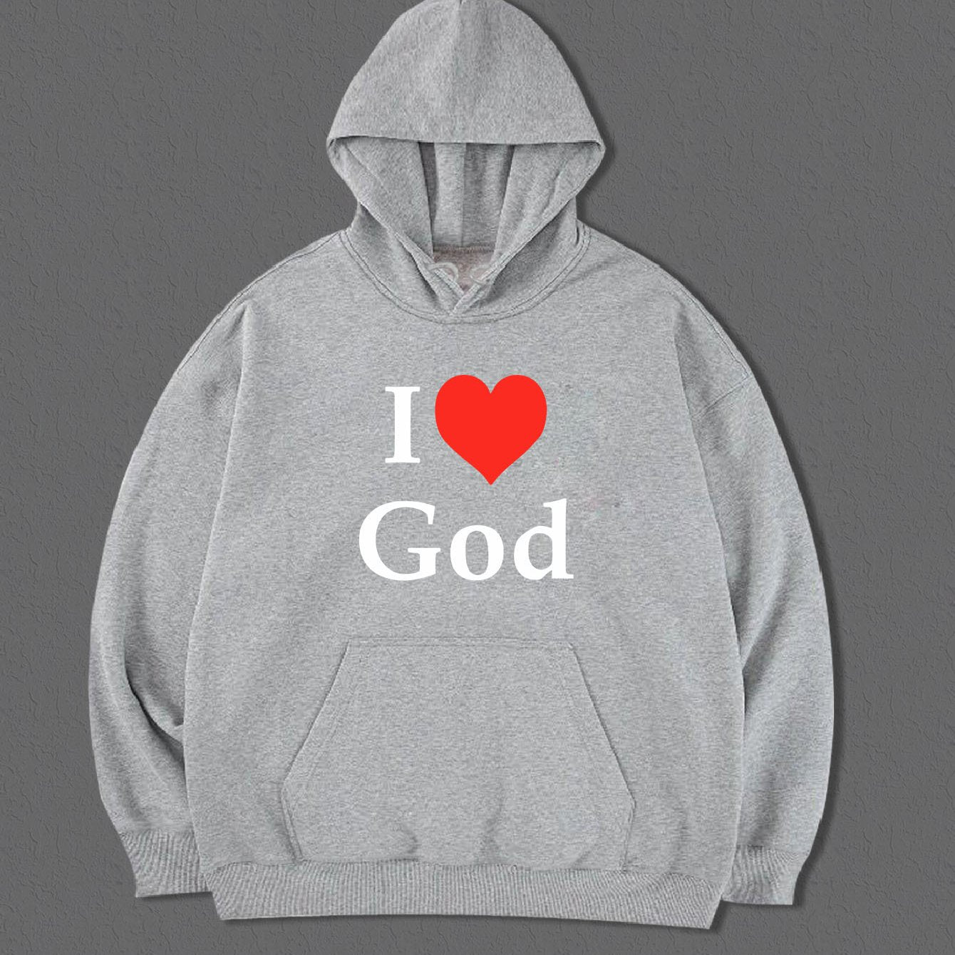 I Love God Men's Christian Pullover Hooded Sweatshirt claimedbygoddesigns