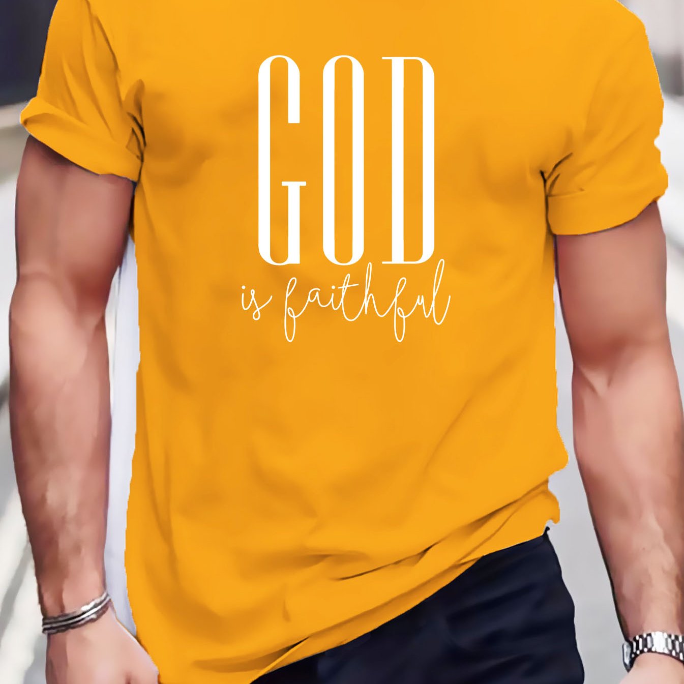 God Is Faithful Men's Christian T-shirt claimedbygoddesigns