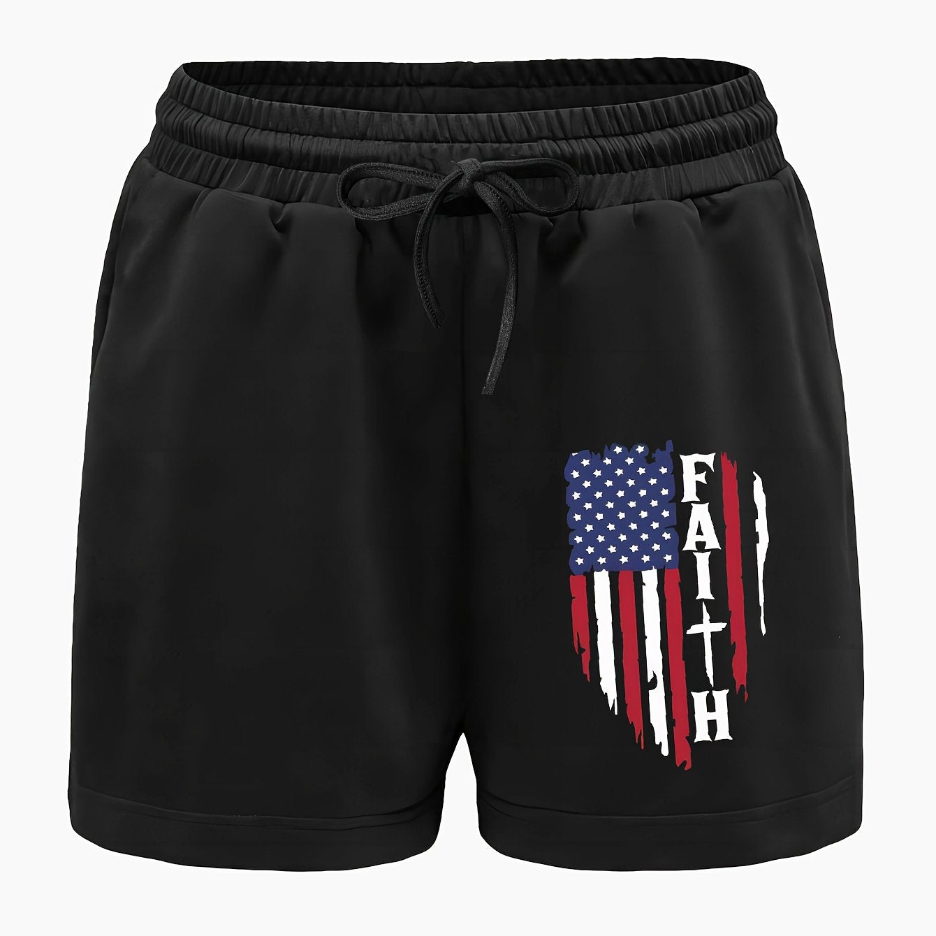 Faith (American Flag Patriotic) Women's Christian Shorts claimedbygoddesigns