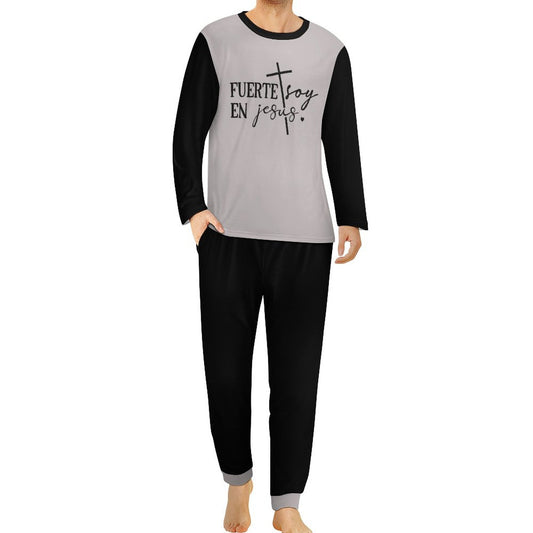 Fuerte Soy En Jesus Spanish Men's Christian Pajamas