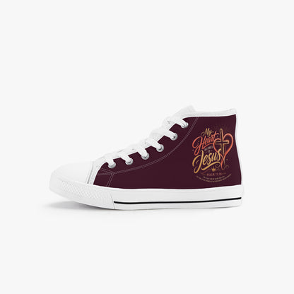 My Heart Belongs To Jesus Christian Kid’s High - Top Canvas Shoes - ClaimedbyGodDesigns
