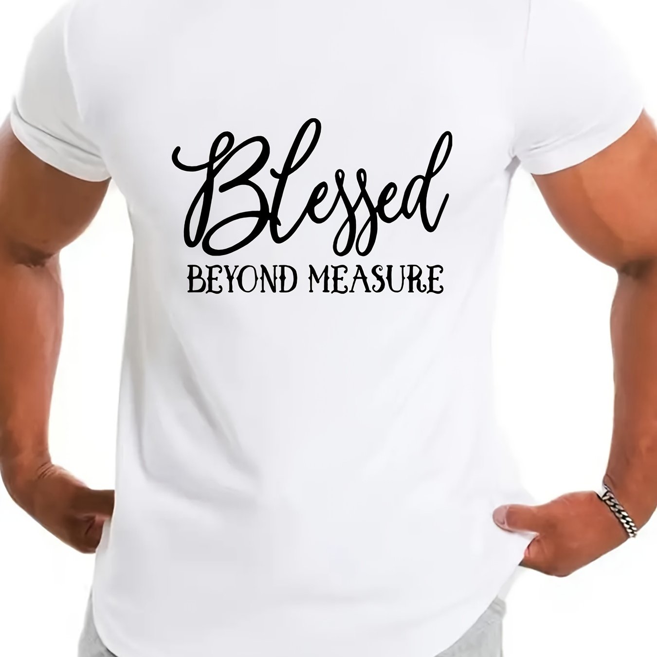 BLESSED BEYOND MEASURE Men's Christian T-shirt claimedbygoddesigns