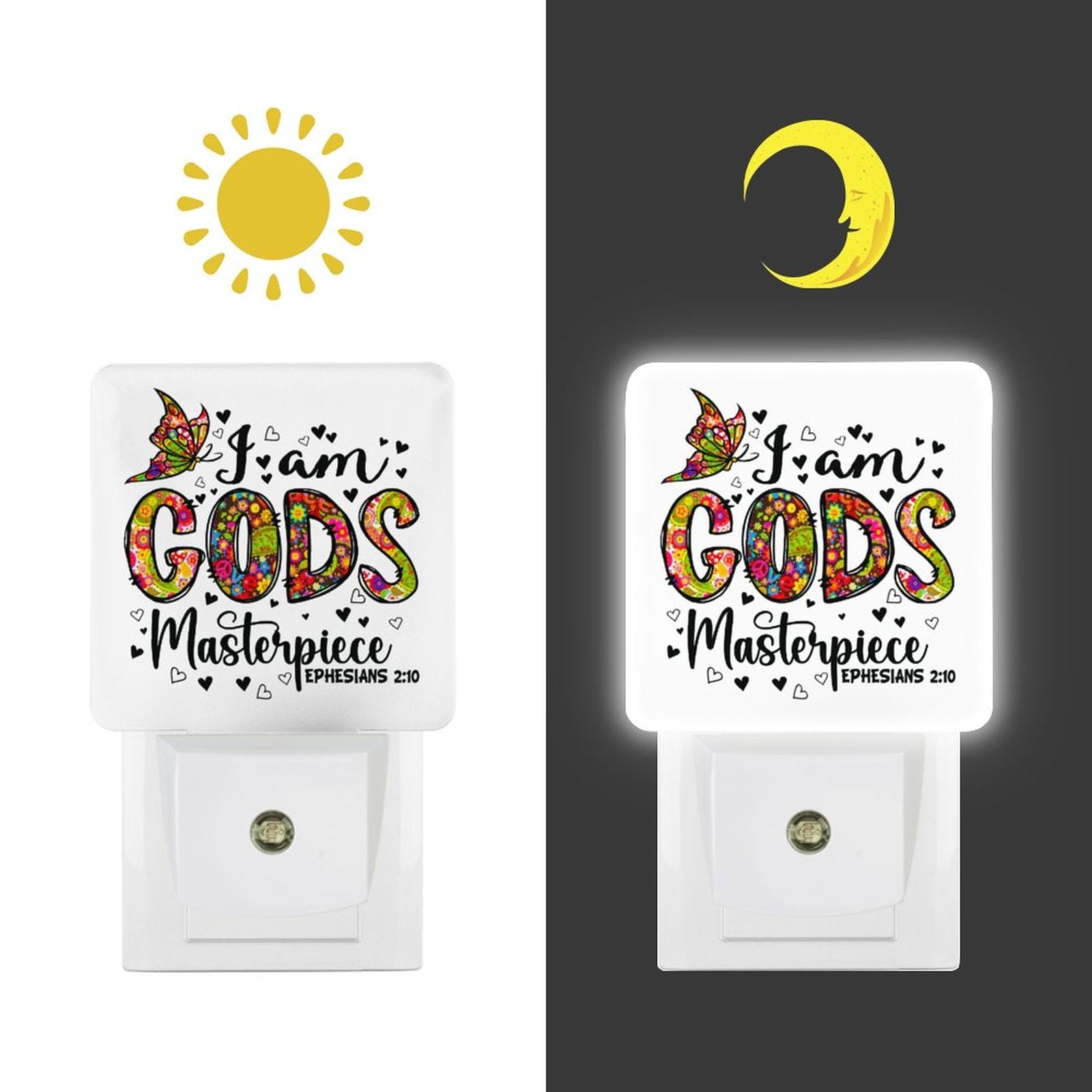 I Am His Masterpiece Christian Night Light For Kids - ClaimedbyGodDesigns