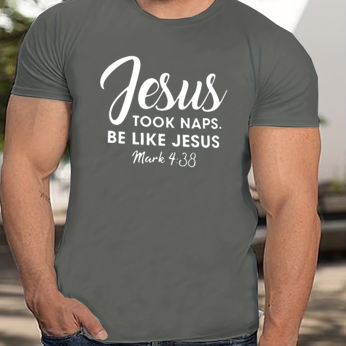 Mark 4:38 Jesus Took Naps Be Like Jesus Men's Christian T-shirt claimedbygoddesigns