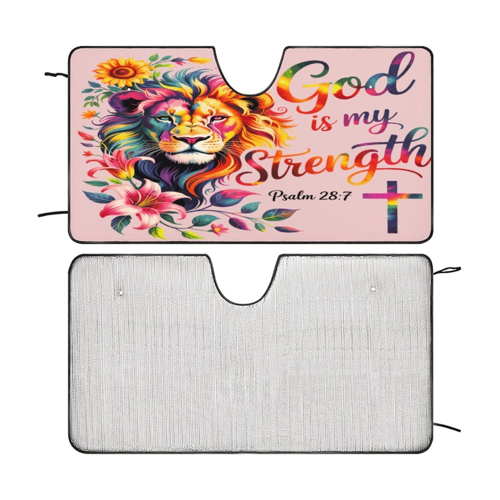 He Is My Strength Christian Car SunShade - ClaimedbyGodDesigns
