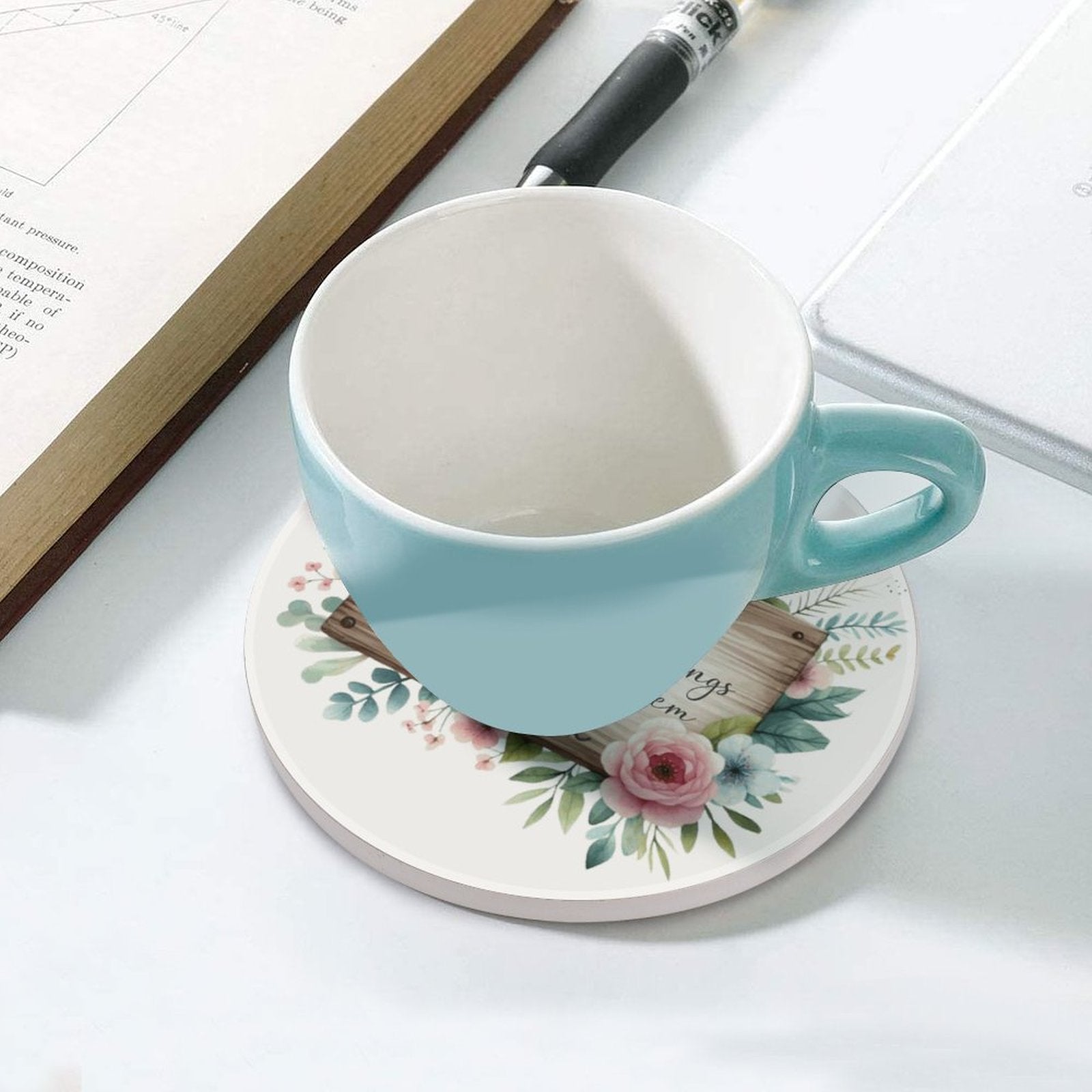 Faith Makes Things Possible Christian Round Ceramic Coaster - ClaimedbyGodDesigns