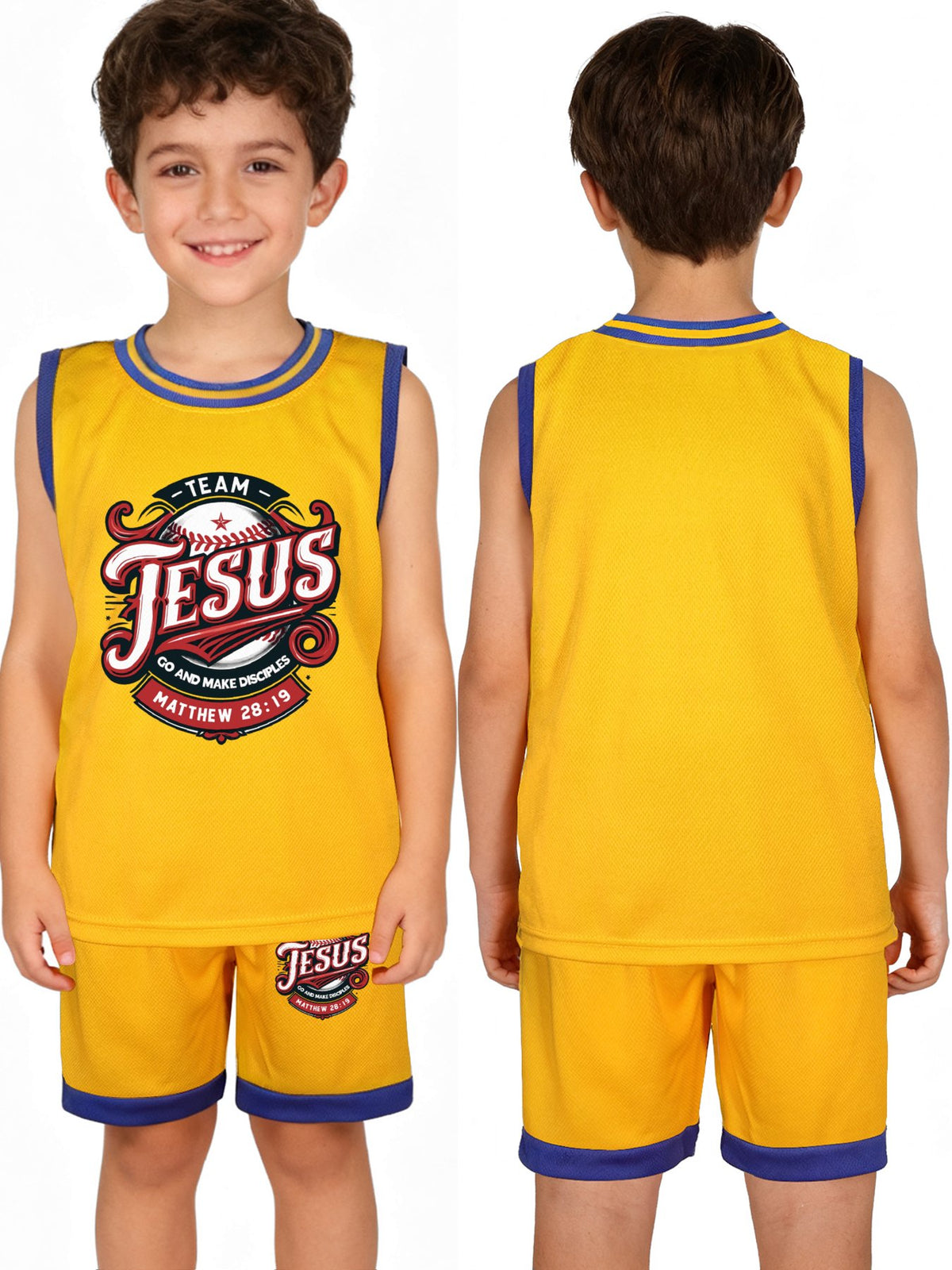 Team Jesus Children's Christian Basketball Jersey Set
