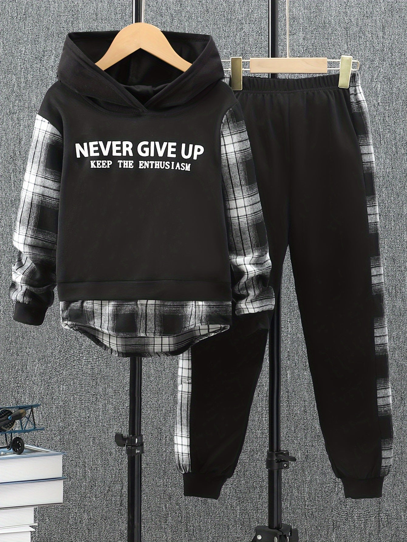 Never Give Up Keep The Enthusiasm Youth Christian Casual Outfit claimedbygoddesigns