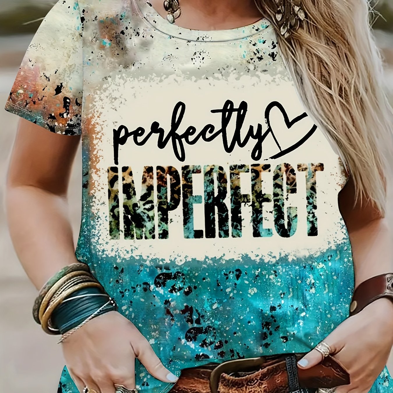Perfectly Imperfect (leopard) Plus Size Women's Christian T-shirt claimedbygoddesigns