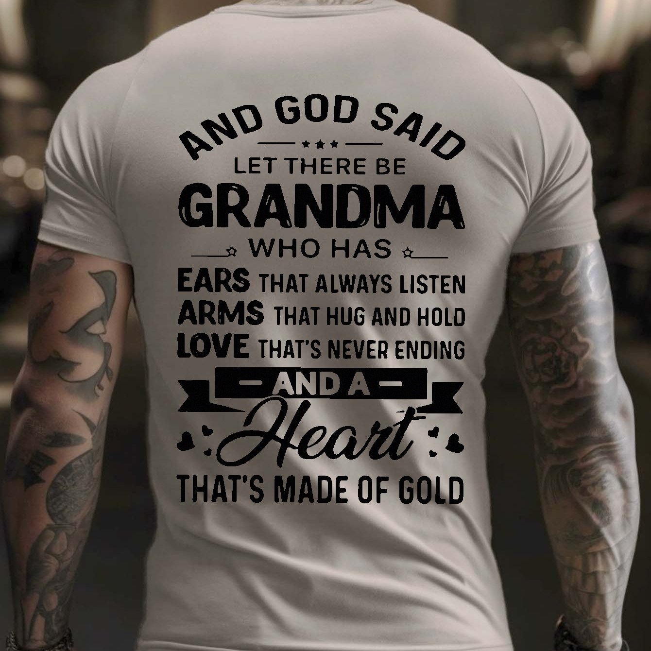 And God Said Let There Be Grandma Plus Size Men's Christian T-Shirt claimedbygoddesigns