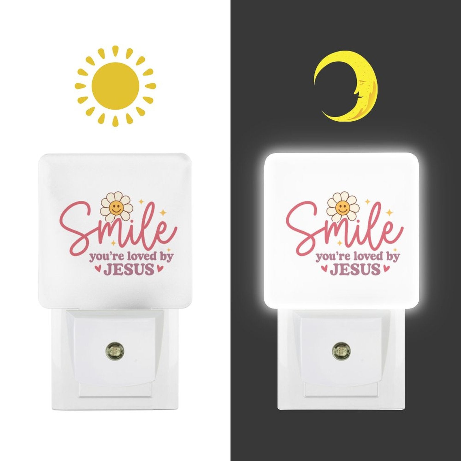 Smile You're Loved Christian Night Light For Kids - ClaimedbyGodDesigns