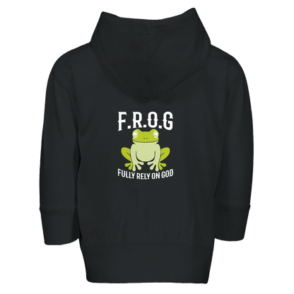 Fully Rely On Him Christian Toddler Zip Fleece Hooded Sweatshirt - ClaimedbyGodDesigns