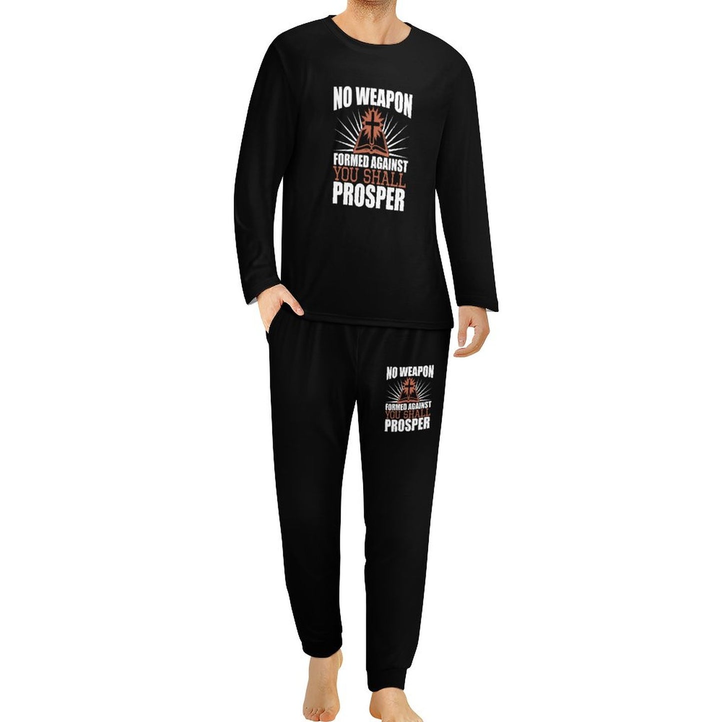 No Weapon Formed Against You Shall Prosper Men's Christian Pajamas SALE-Personal Design