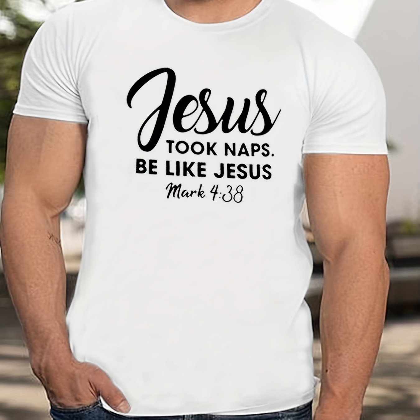 Mark 4:38 Jesus Took Naps Be Like Jesus Men's Christian T-shirt claimedbygoddesigns