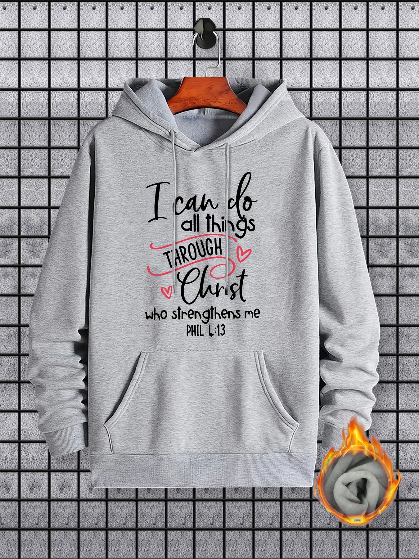 I Can Do All Things Through Christ Unisex Christian Pullover Hooded Sweatshirt claimedbygoddesigns