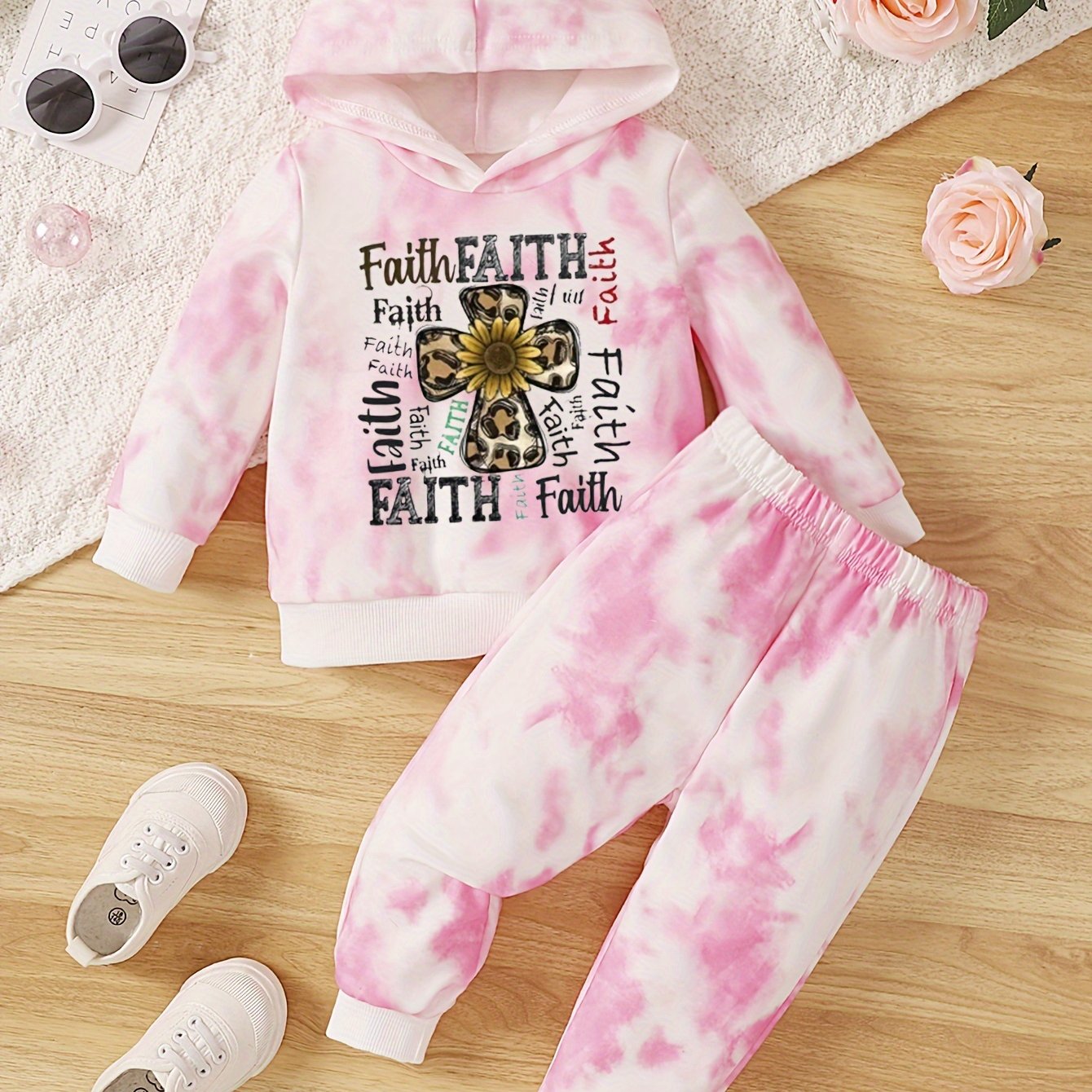 FAITH (sunflower cross) Toddler Christian Casual Outfit claimedbygoddesigns