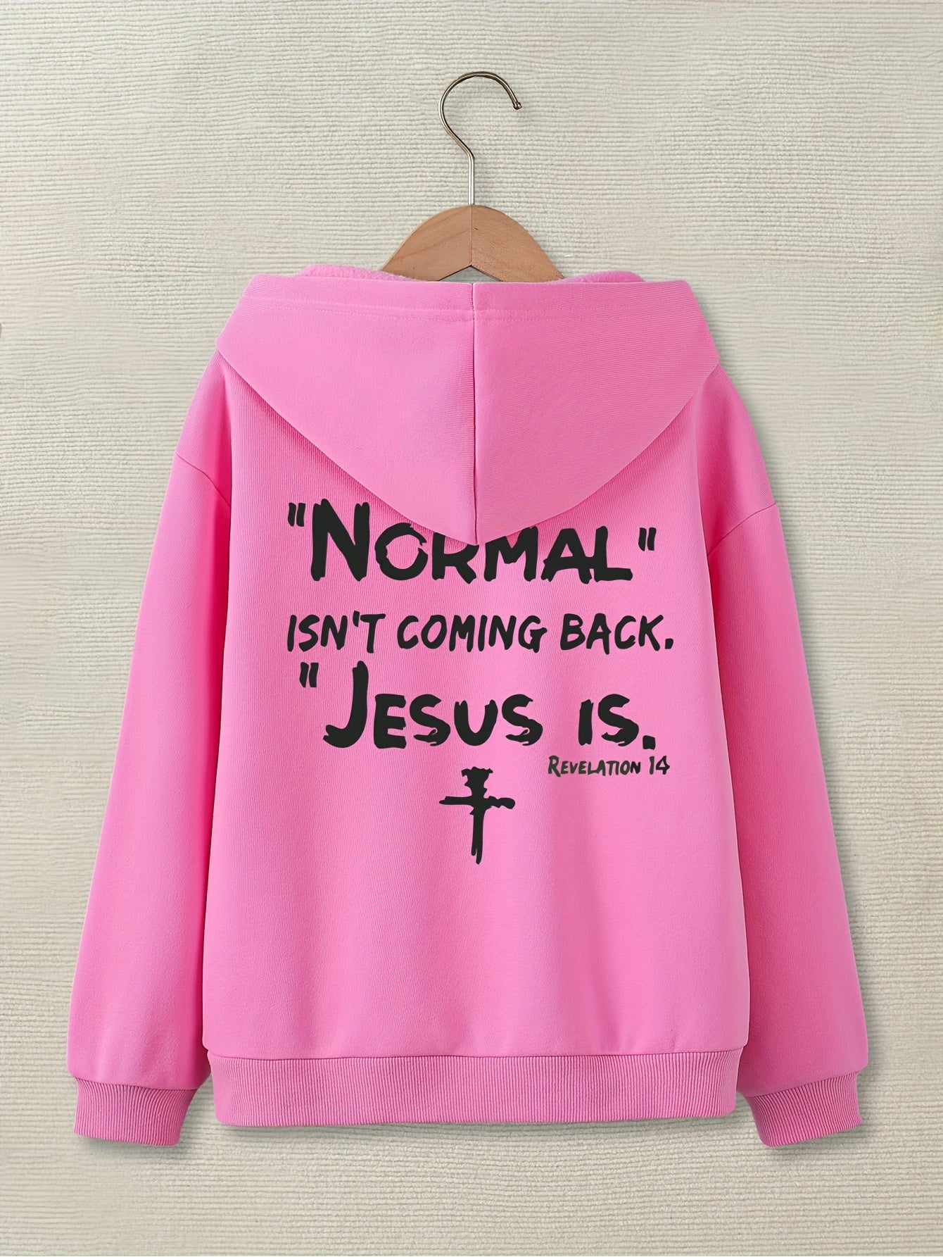 Normal Isn't Coming Back Jesus Is Youth Christian Pullover Hooded Sweatshirt claimedbygoddesigns