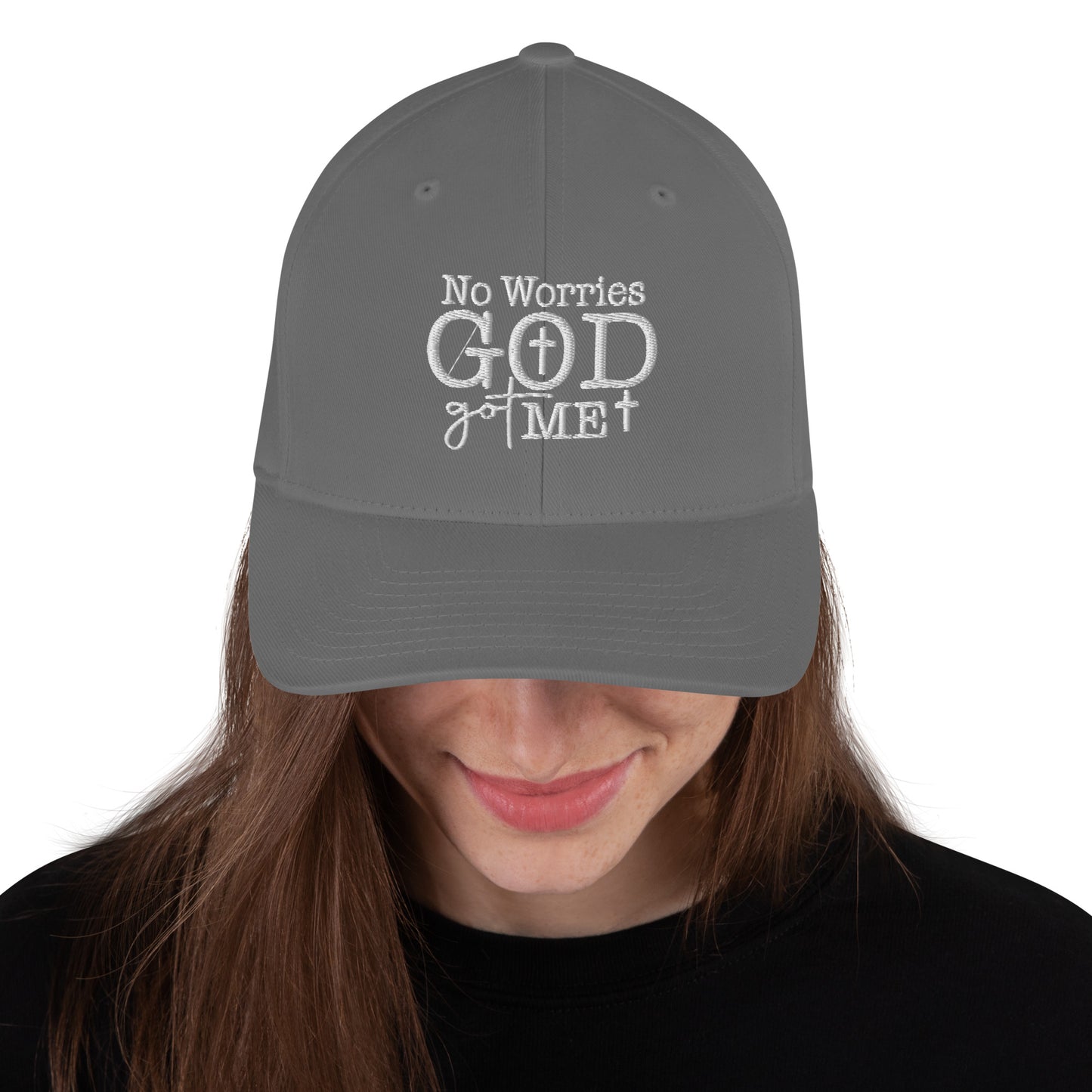 No Worries God Got Me Adult Christian Structured Twill hat