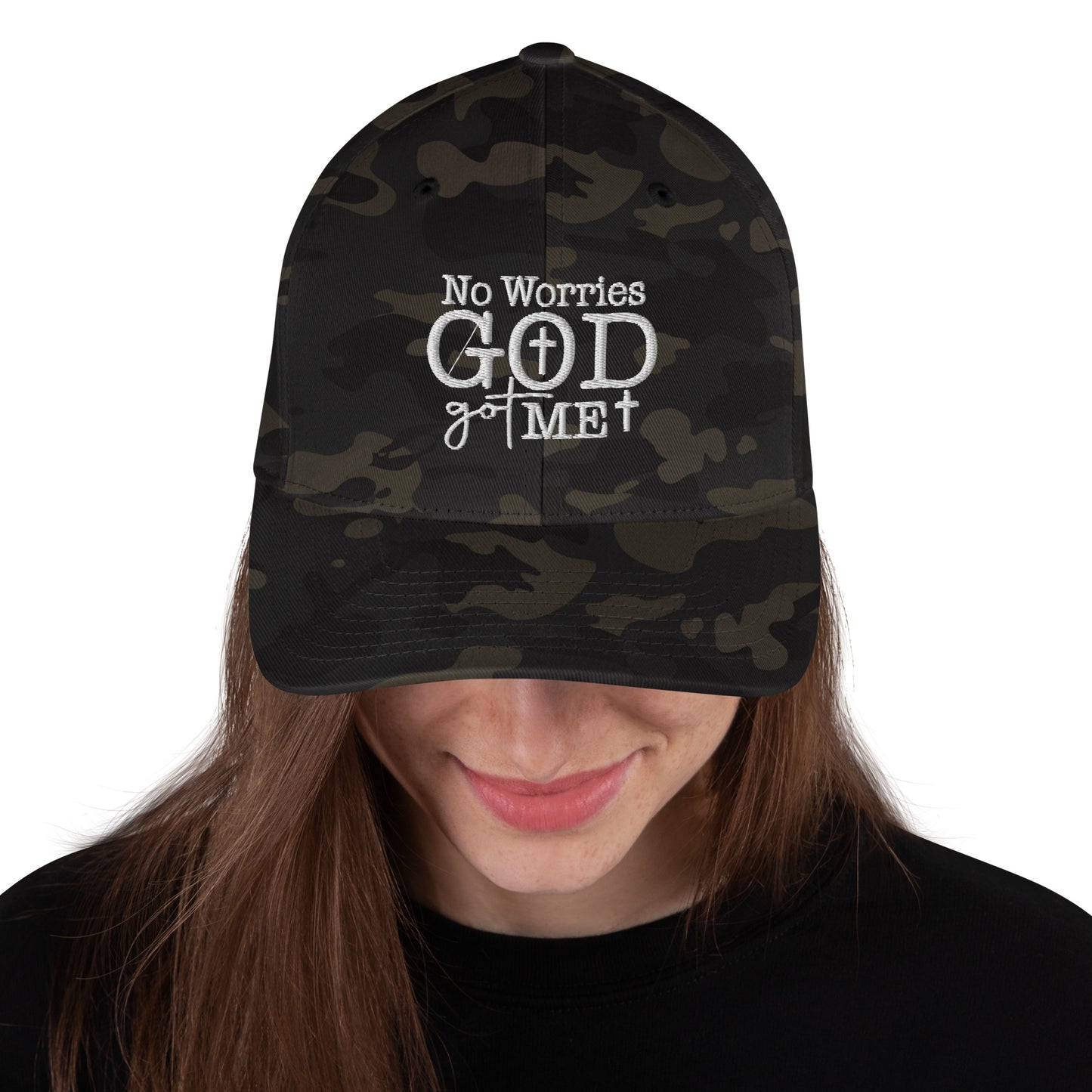 No Worries God Got Me Adult Christian Structured Twill hat