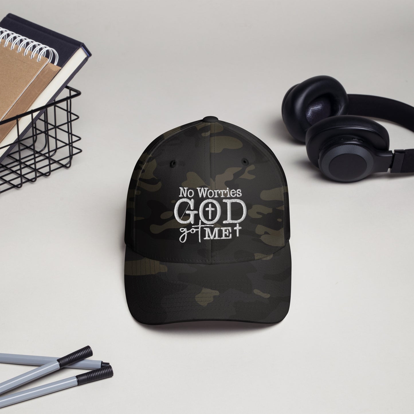 No Worries God Got Me Adult Christian Structured Twill hat