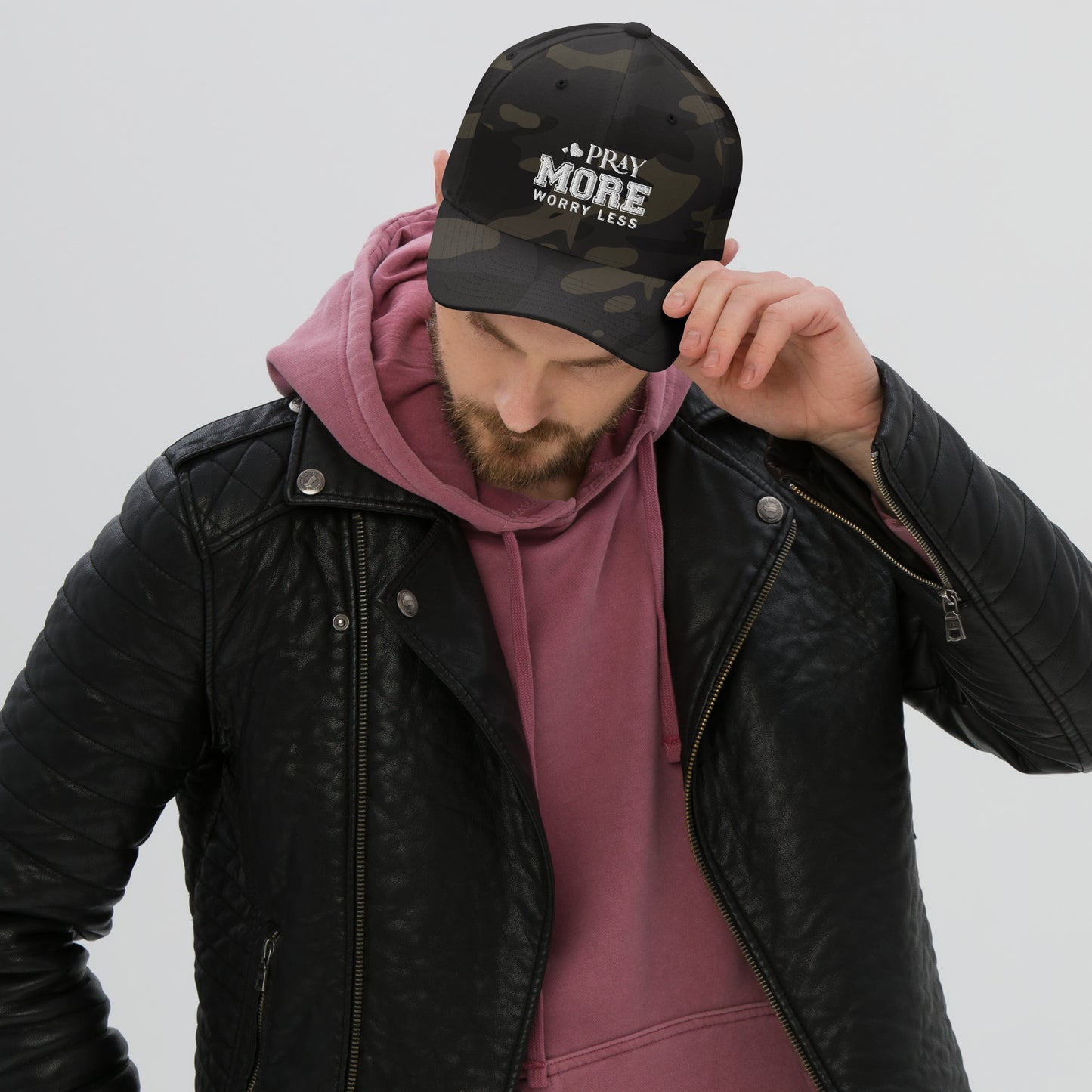 Pray More Worry Less Adult Christian Structured Twill Hat