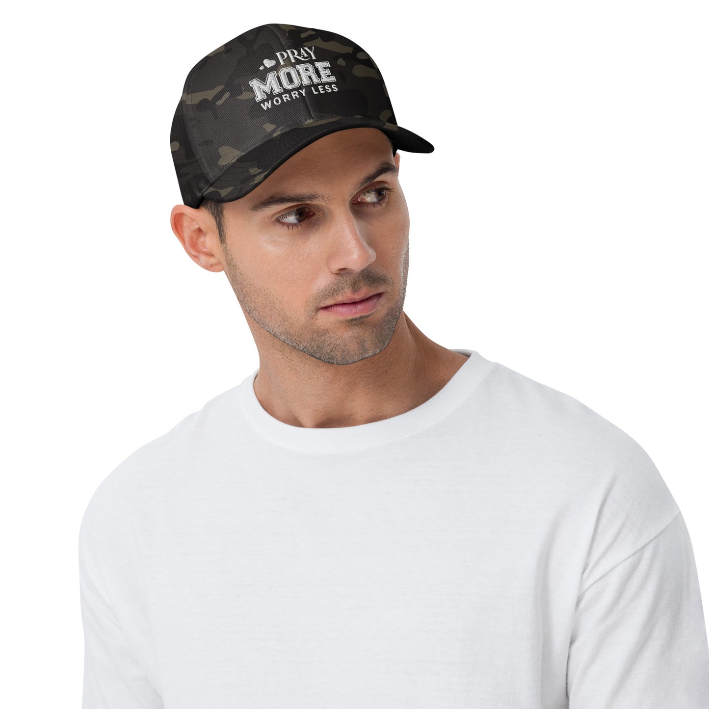 Pray More Worry Less Adult Christian Structured Twill Hat