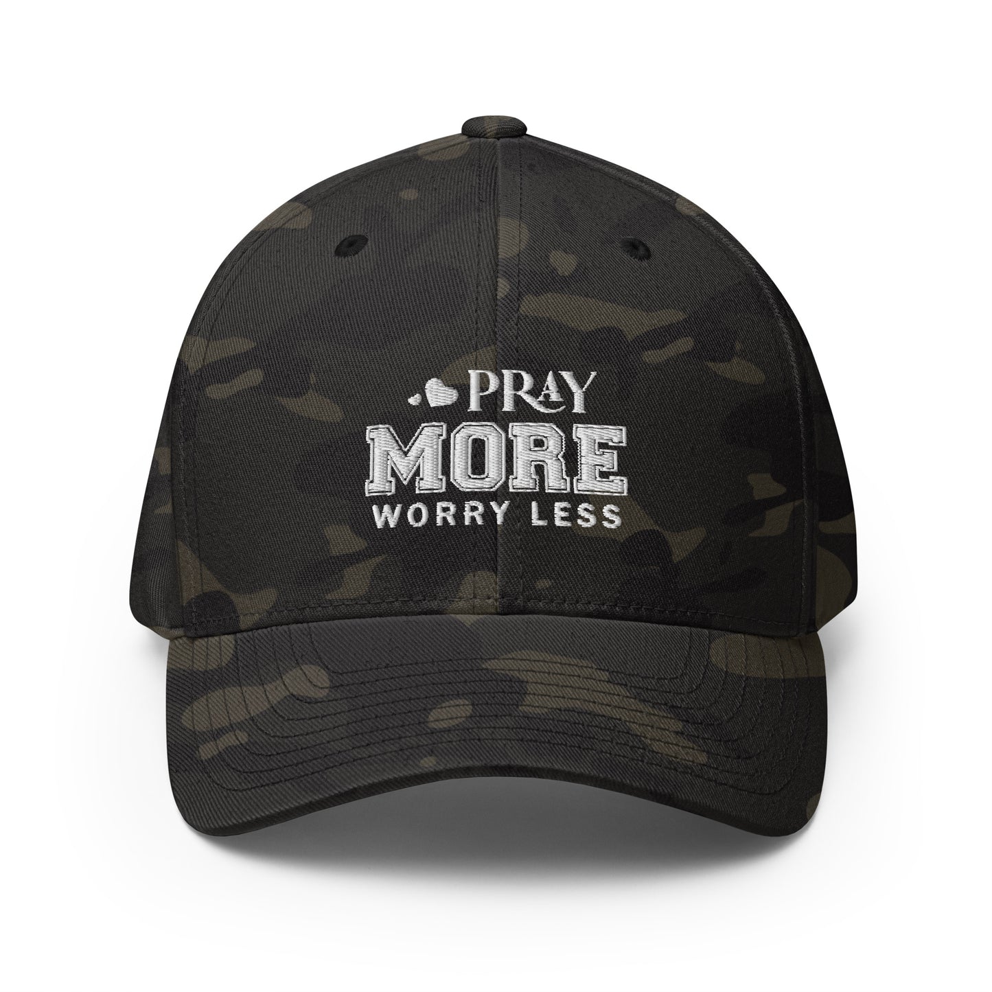 Pray More Worry Less Adult Christian Structured Twill Hat