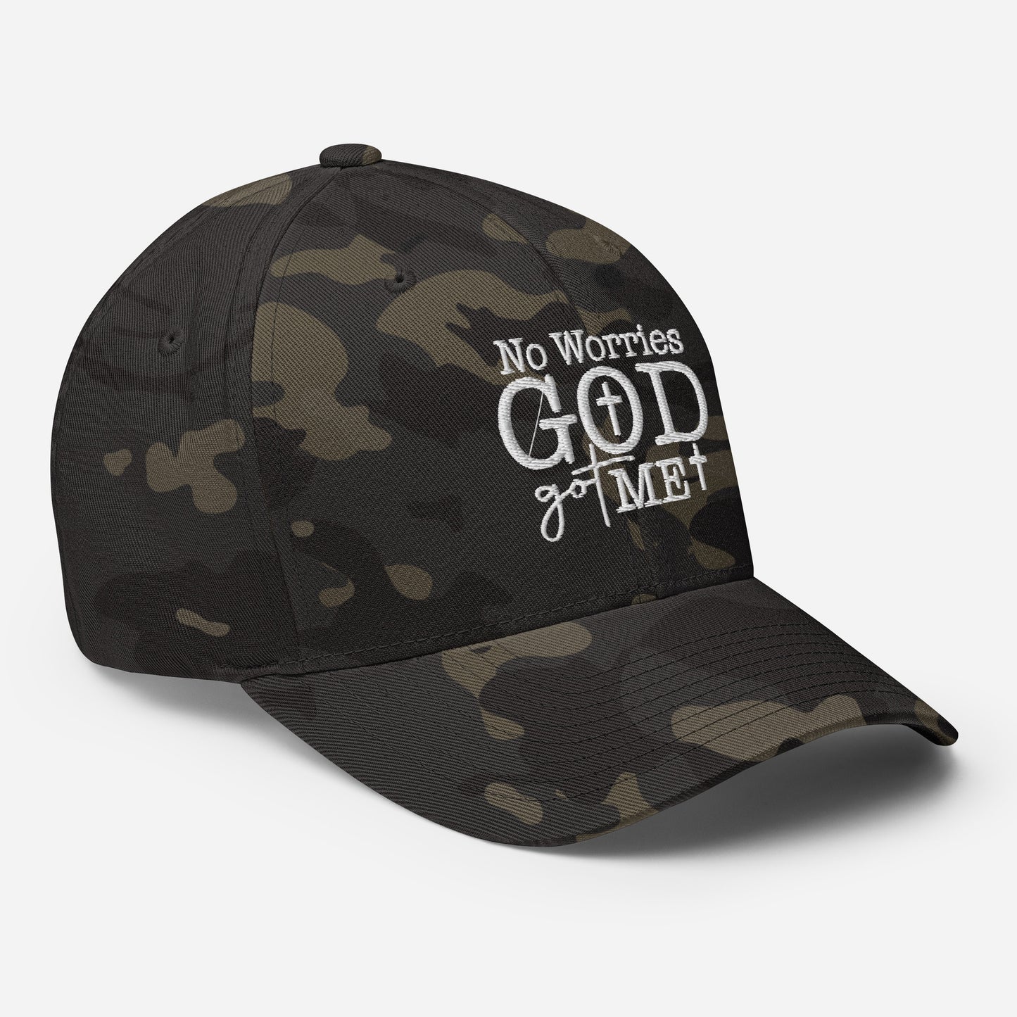 No Worries God Got Me Adult Christian Structured Twill hat