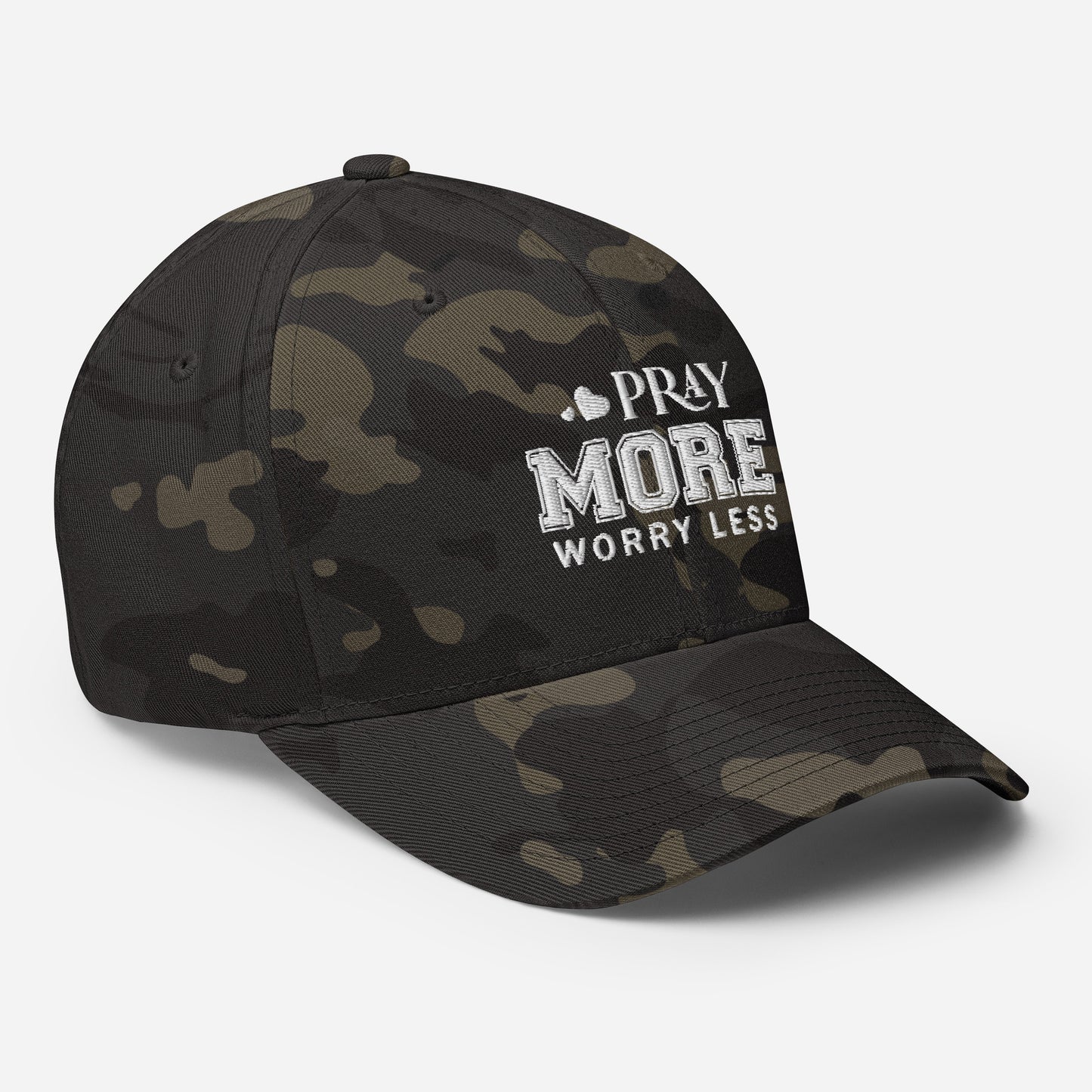 Pray More Worry Less Adult Christian Structured Twill Hat