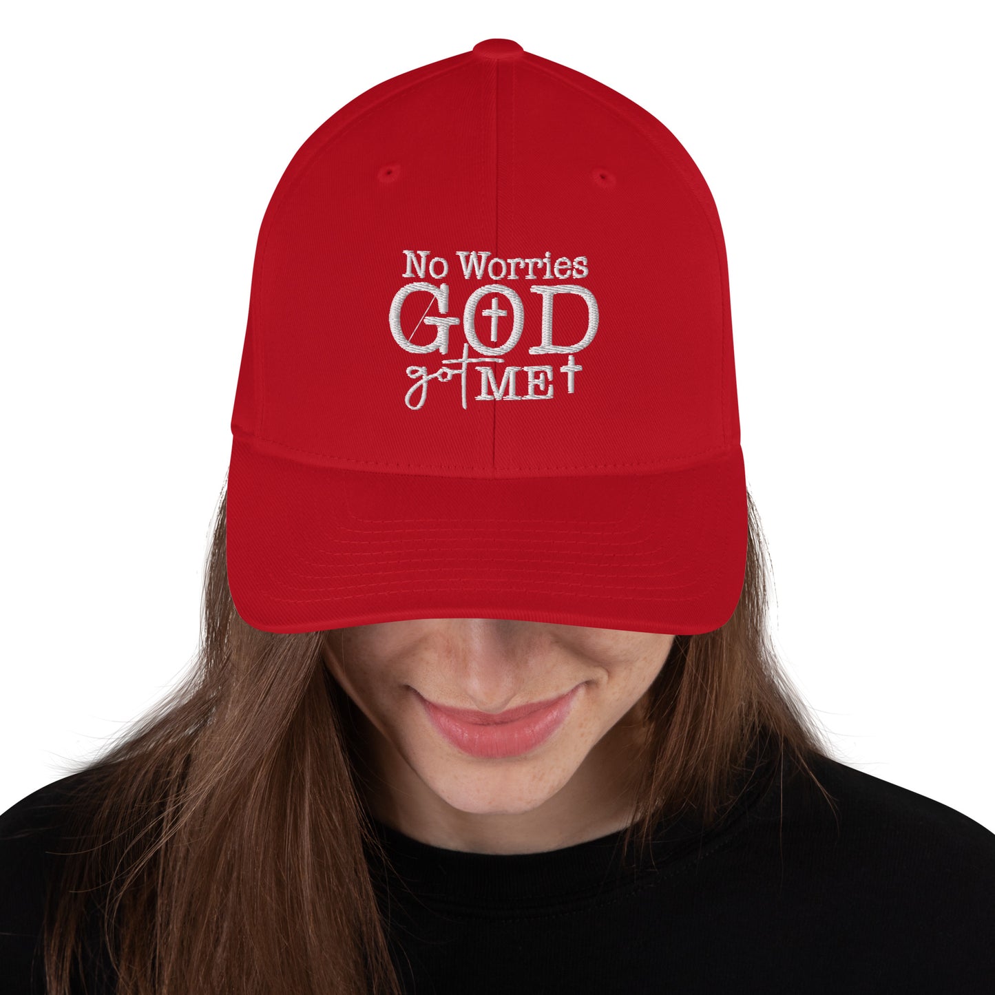 No Worries God Got Me Adult Christian Structured Twill hat