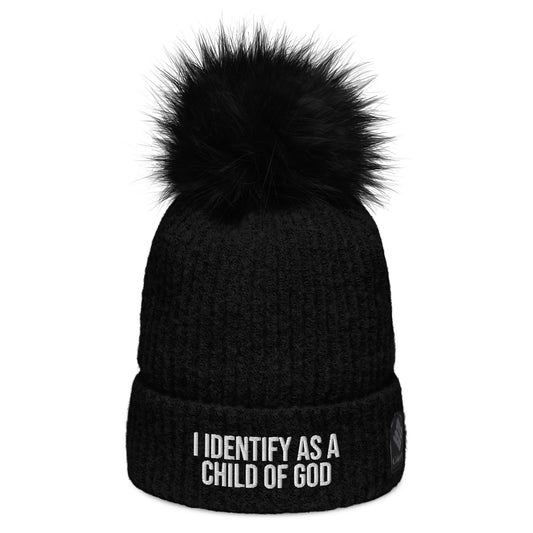 I Identify As A Child Of God Premium Christian Adult Columbia pom-pom beanie