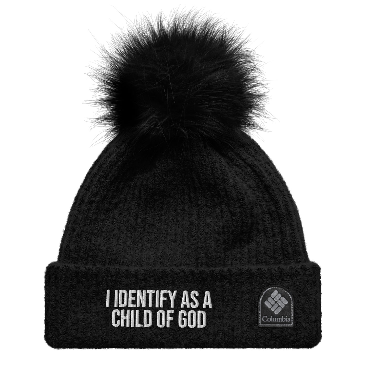 I Identify As A Child Of God Premium Christian Adult Columbia pom-pom beanie