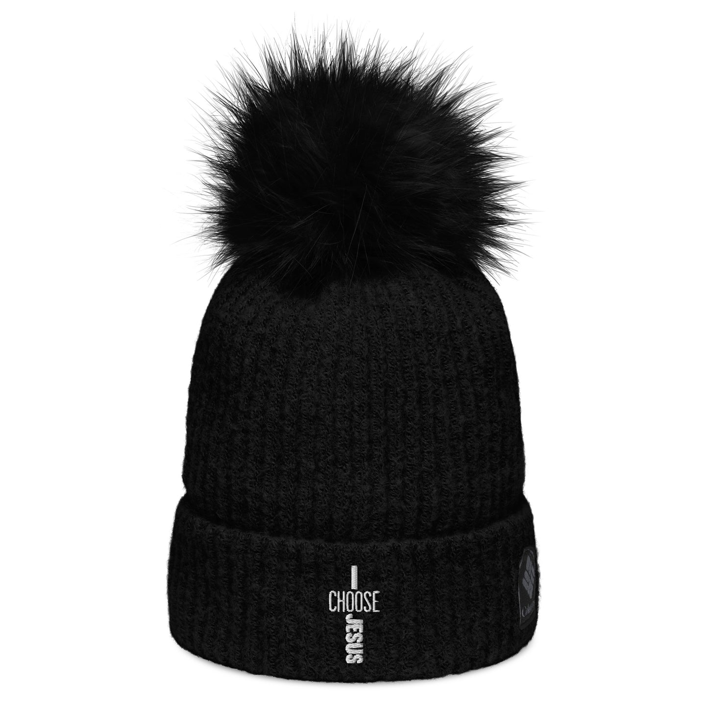 I Choose Jesus  Premium Christian Adult Columbia pom-pom beanie