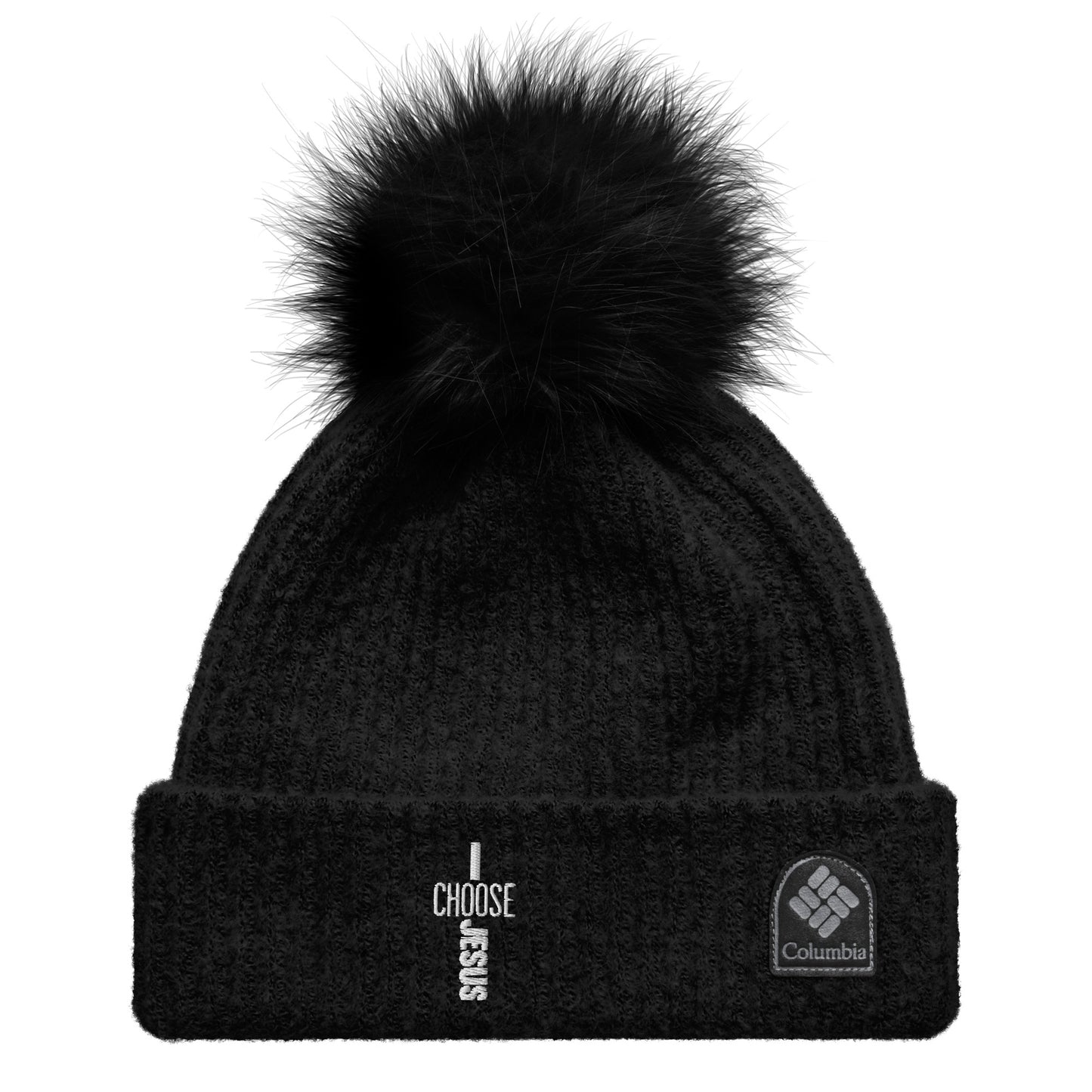 I Choose Jesus  Premium Christian Adult Columbia pom-pom beanie