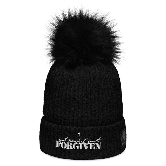 Not Perfect Just Forgiven Premium Adult Christian Columbia pom-pom beanie