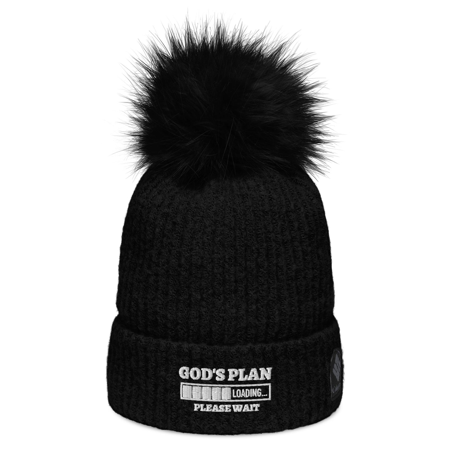 God's Plan Loading Premium Adult Christian Columbia pom-pom beanie