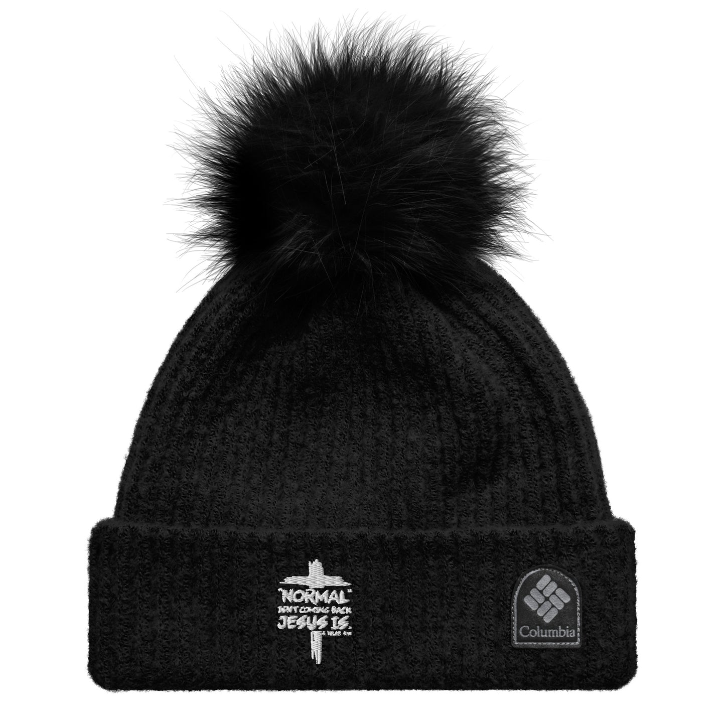 Normal Isn't Coming Back Jesus Is Adult Christian Premium Columbia pom-pom beanie