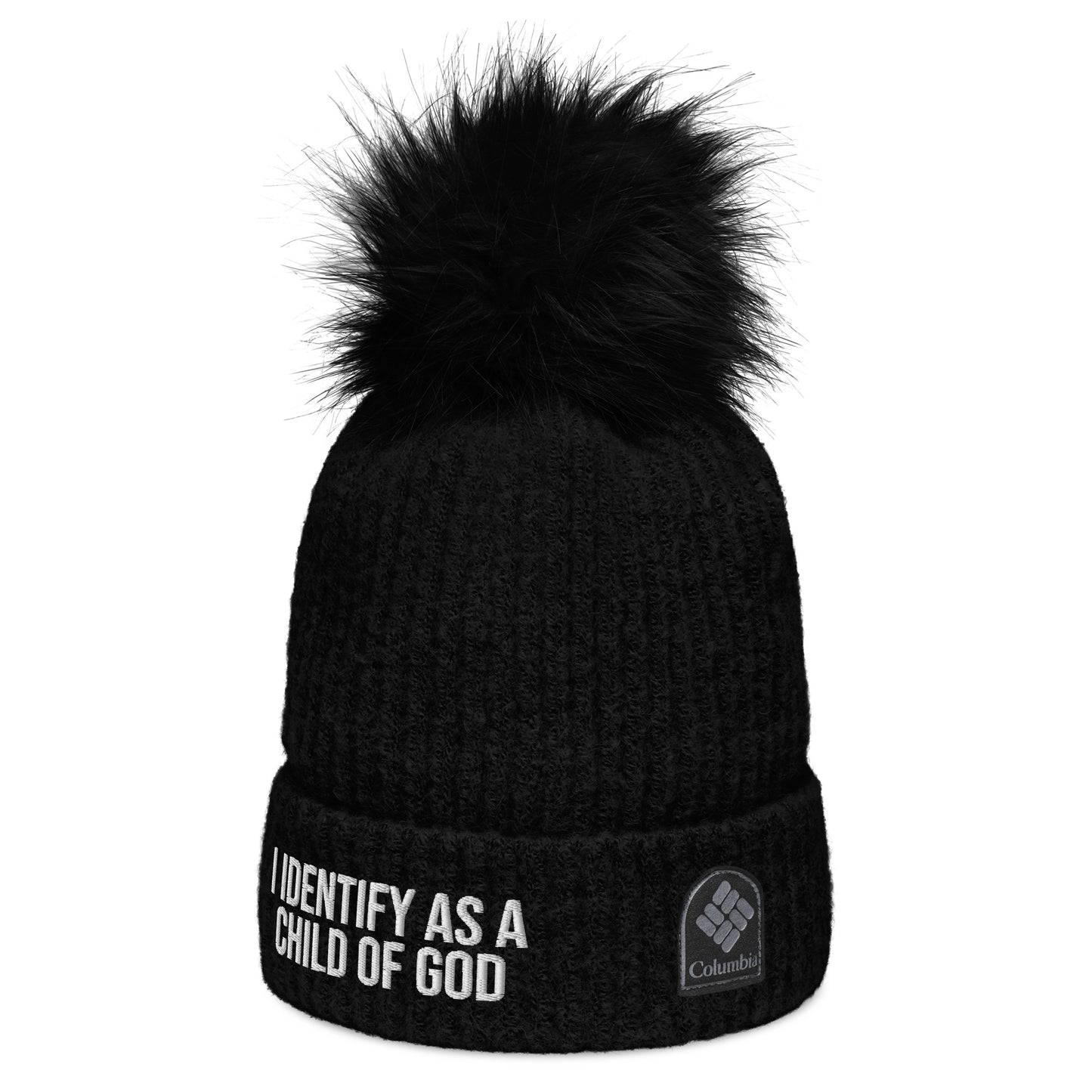 I Identify As A Child Of God Premium Christian Adult Columbia pom-pom beanie