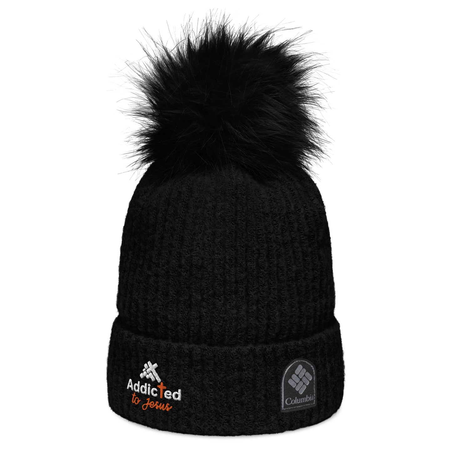 Addicted To Jesus  Premium Christian Adult Columbia pom-pom beanie