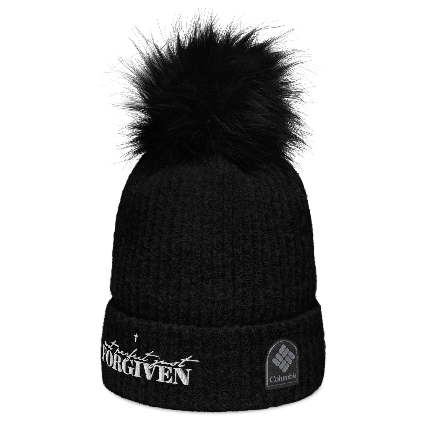 Not Perfect Just Forgiven Premium Adult Christian Columbia pom-pom beanie