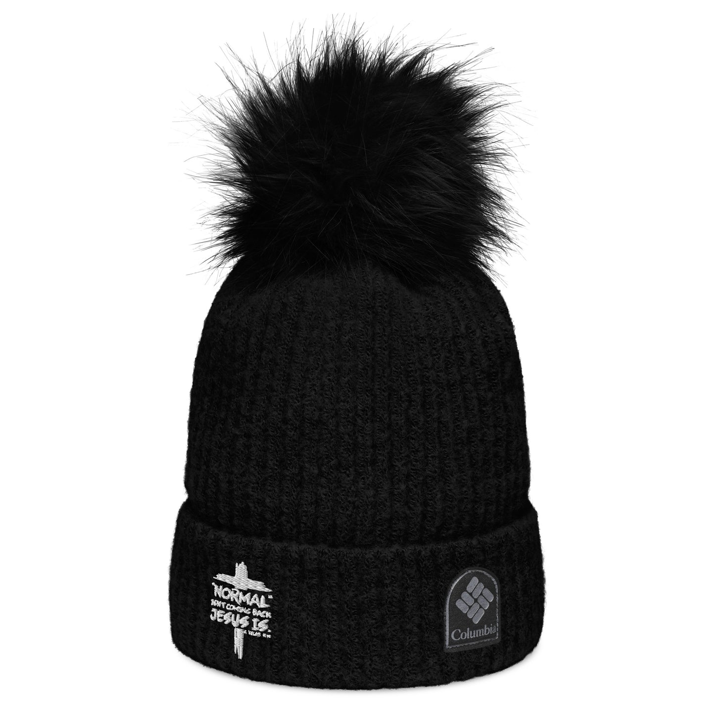 Normal Isn't Coming Back Jesus Is Adult Christian Premium Columbia pom-pom beanie