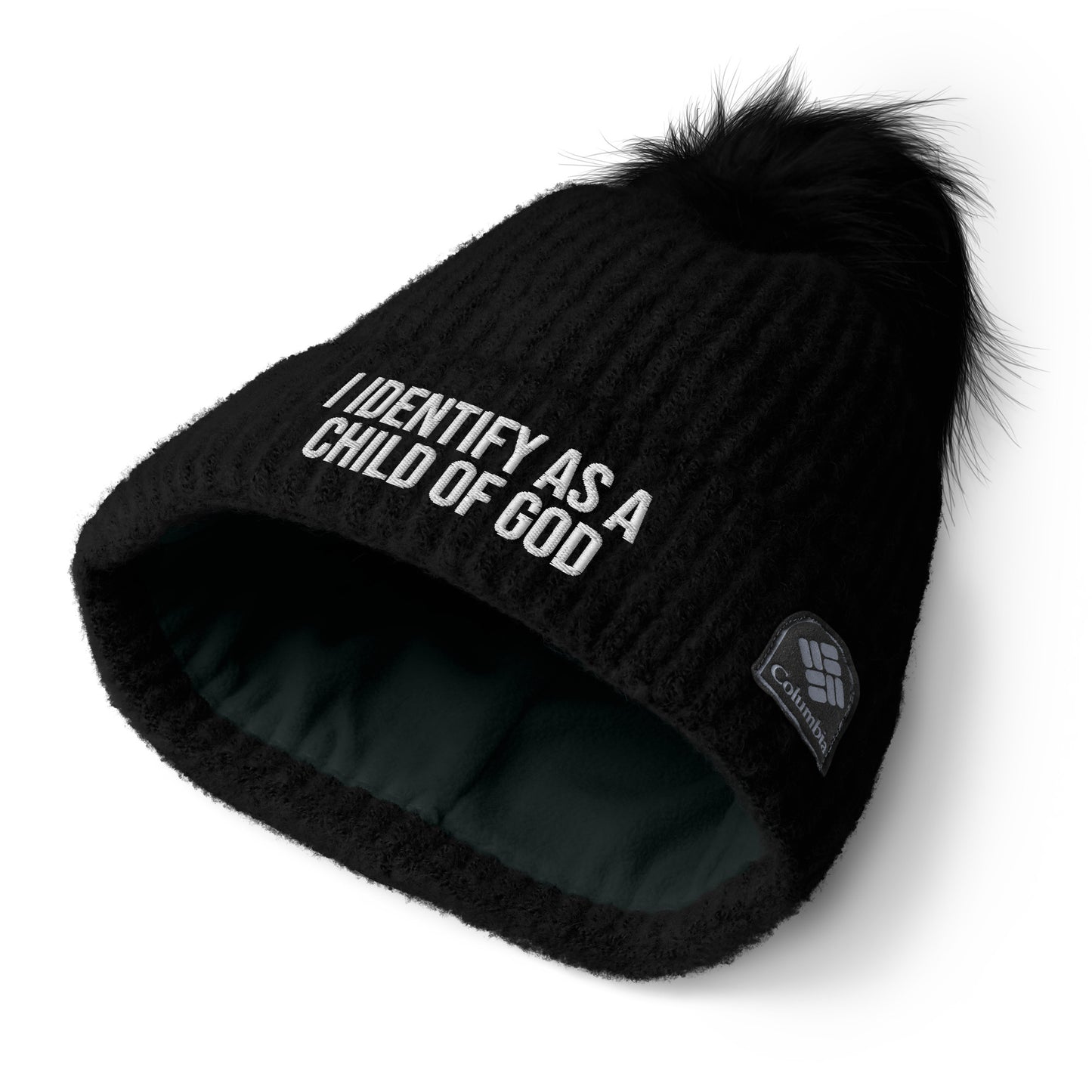 I Identify As A Child Of God Premium Christian Adult Columbia pom-pom beanie