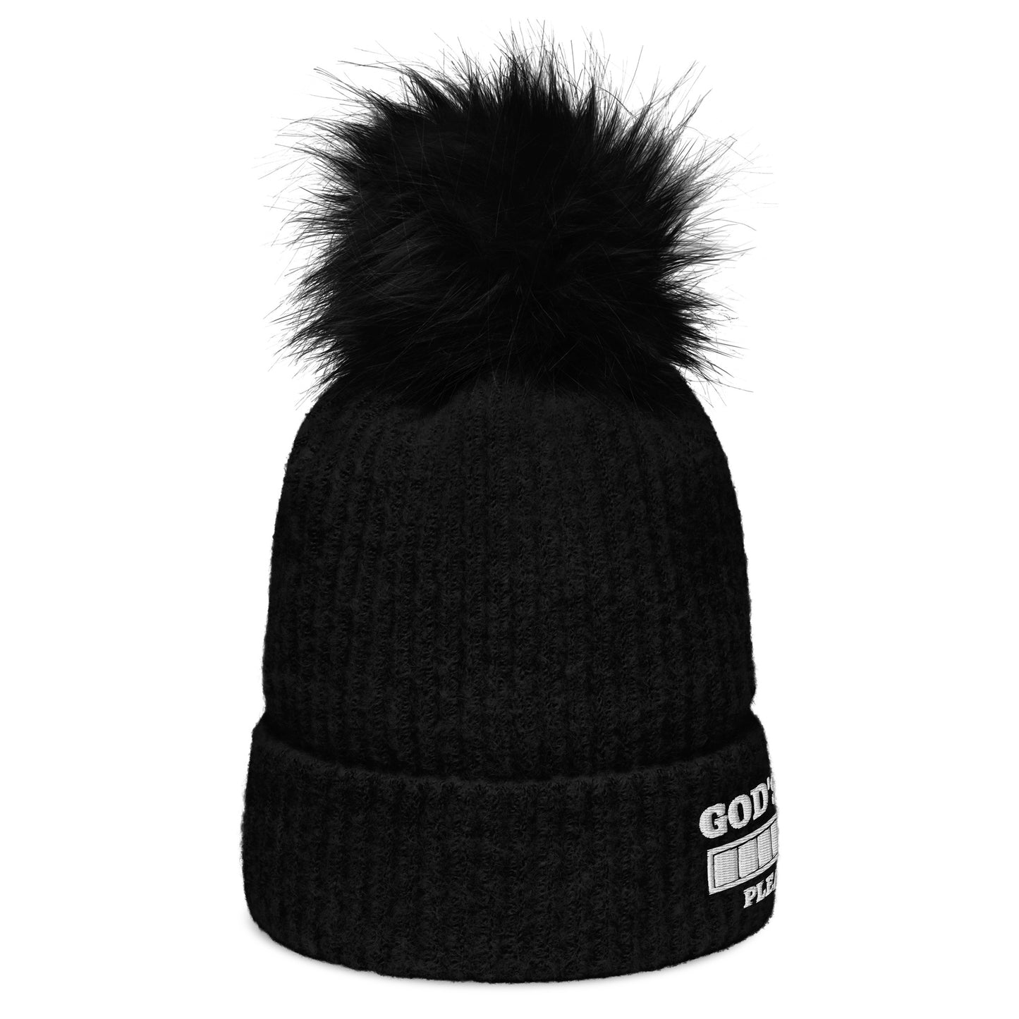 God's Plan Loading Premium Christian Adult Columbia pom-pom beanie