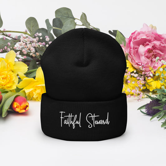 Faithful Steward Adult Christian Cuffed Beanie