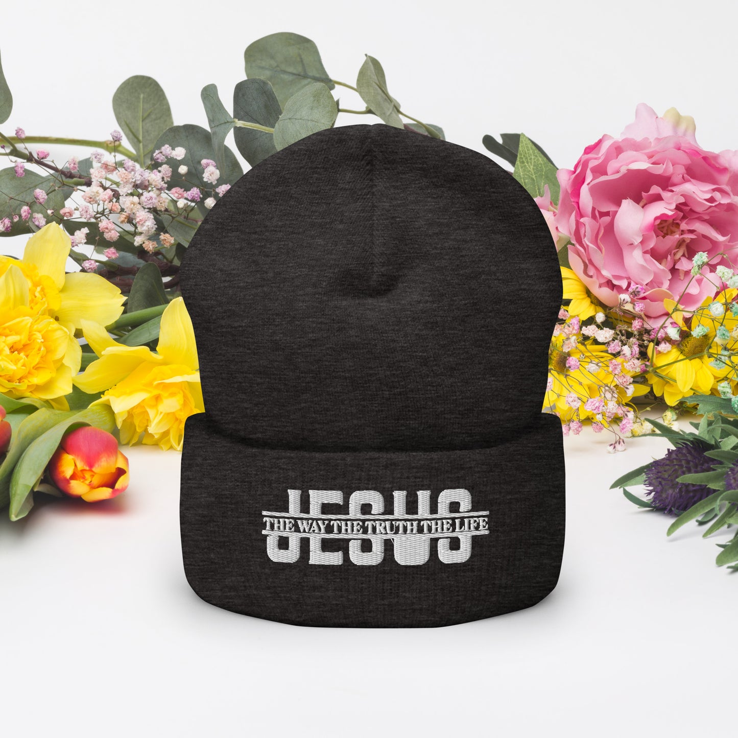 Jesus The Way The Truth The Life Adult Christian Cuffed Beanie