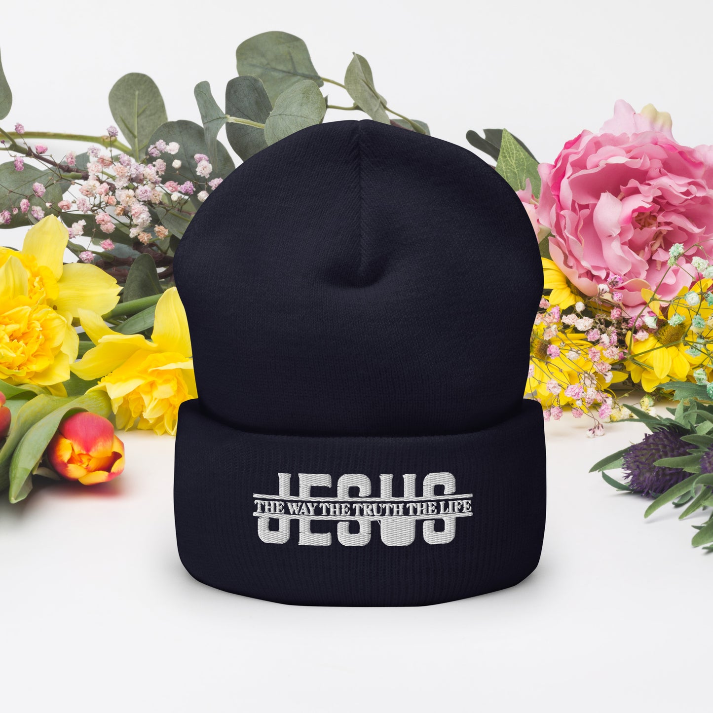 Jesus The Way The Truth The Life Adult Christian Cuffed Beanie